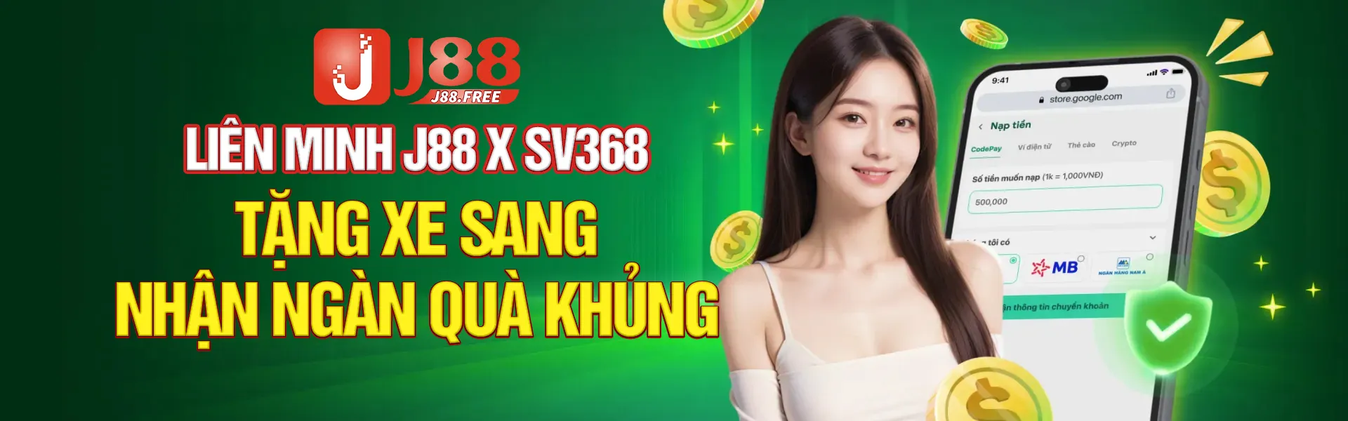 J88 tặng xe sang cùng ngàn quà khủng