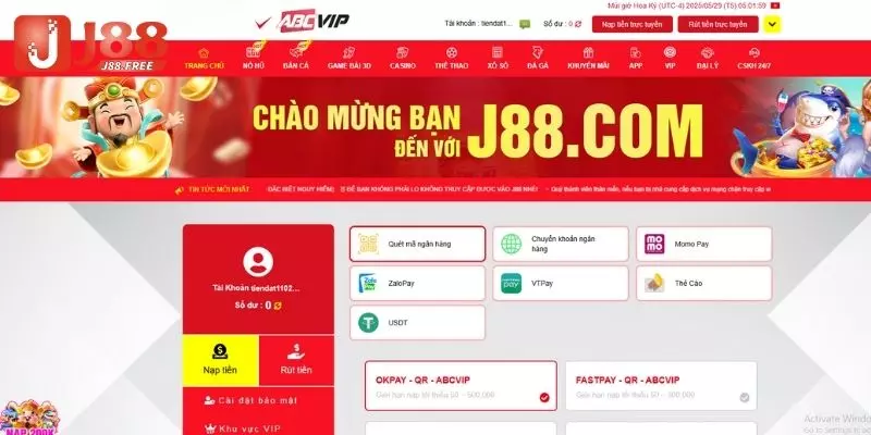 Hướng dẫn quy trình nạp tiền J88 chi tiết, hiệu quả